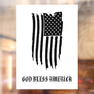 * Grunge AP16 USA Flag Patriotic God Bless America Raamsticker