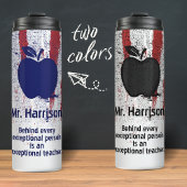 Grunge Apple Stamp Custom Name Quote Teacher Thermosbeker