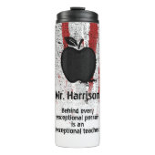 Grunge Apple Stempel Aangepaste Naam Citaat Leraar Thermosbeker (Voorkant)