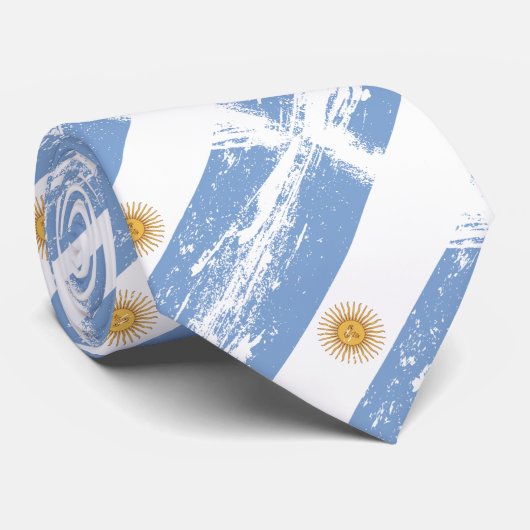 Grunge Argentina Flag Stropdas (Opgerold)