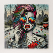 Grunge Art | Gebroken vrouw Abstract Legpuzzel (Verticaal)