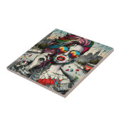 Grunge Art | Gebroken vrouw Abstract Tegeltje (Zijkant)