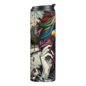 Grunge Art | Gebroken vrouw Abstract Thermosbeker (Gedraaid links)