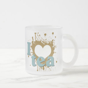 Grunge Art I Heart Love Tea Matglas Koffiemok