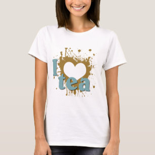 Grunge Art I Heart Love Tea T-shirt