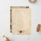  Grunge Artisan Botanical Perkament Notitiekaartje (Voorkant / Achterkant in situ)