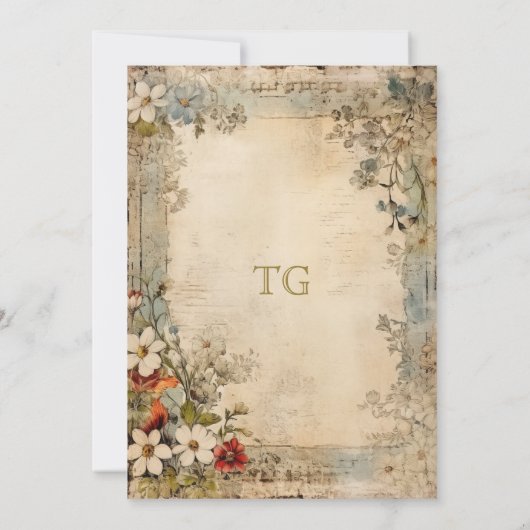  Grunge Artisan Botanical Perkament Notitiekaartje (Achterkant)