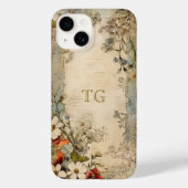 Grunge Artisan Botanisch Monogram Case-Mate iPhone Case (Achterkant)