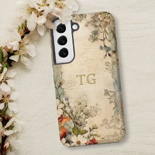 Grunge Artisan Botanisch Monogram Samsung Galaxy Hoesje