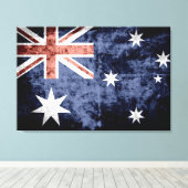 Grunge Australia Flag 2 Canvas Afdruk (Insitu (Houten vloer))