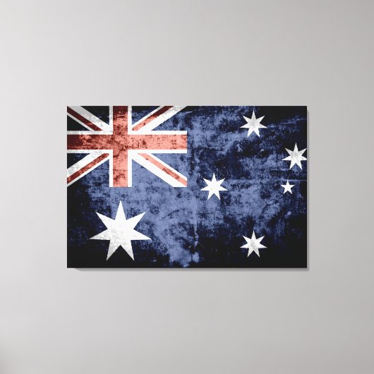 Grunge Australia Flag 2 Canvas Afdruk (Voorkant)