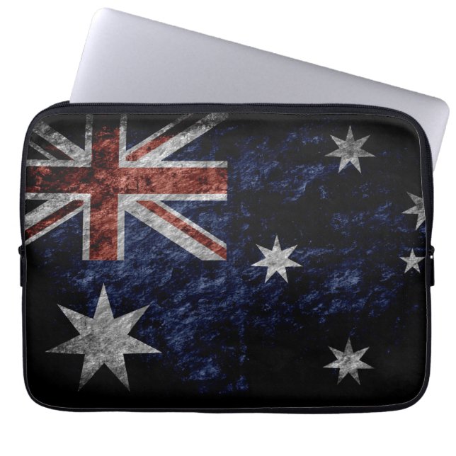 Grunge Australia Flag 4 Laptop Sleeve (Voorkant)