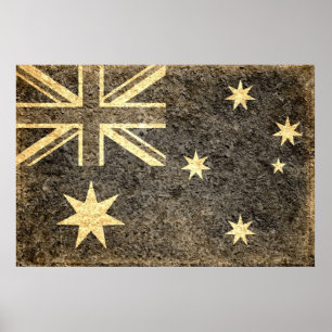 Grunge Australia Flag Poster