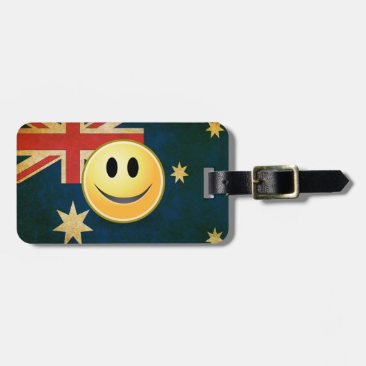 Grunge Australian Flag Face Bagagelabel (Voorkant horizontaal)