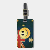 Grunge Australian Flag Face Bagagelabel (Voorkant verticaal)