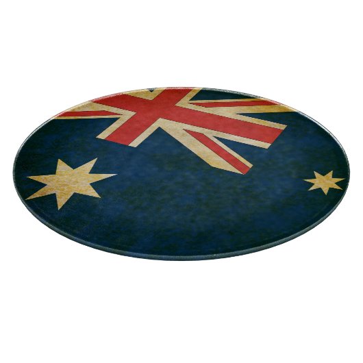 Grunge Australian Flag Glass Cutting Board Snijplank (Hoek)