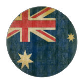 Grunge Australian Flag Glass Cutting Board Snijplank (Voorkant)