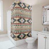 Grunge Aztec Tribal Pattern Douchegordijn (In situ)