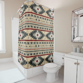 Grunge Aztec Tribal Pattern Douchegordijn