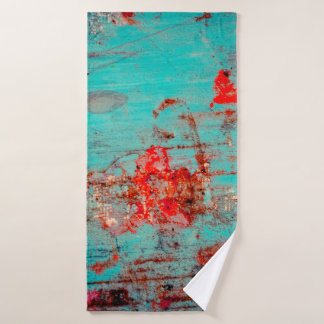 Grunge background of turquoise. Blokken, uitstrijk Badhanddoek