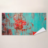 Grunge background of turquoise. Blokken, uitstrijk Badhanddoek (Badhanddoek)