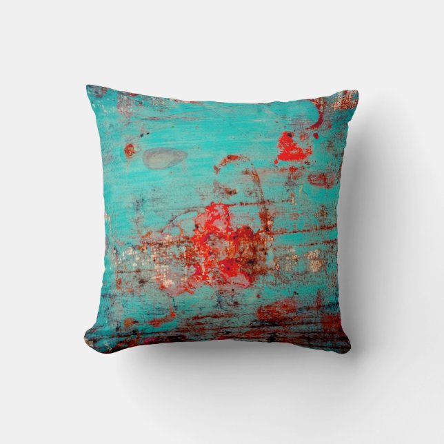 Grunge background of turquoise. Blokken, uitstrijk Kussen (Voorkant)
