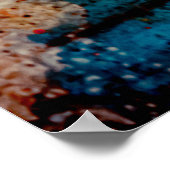 Grunge background of turquoise. Blokken, uitstrijk Poster (Hoek)