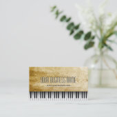 Grunge Background Piano Music Visitekaartje (Staand voorkant)