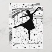 Grunge Ballerina uitnodiging (Voorkant / Achterkant)