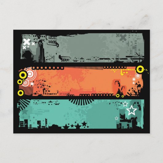Grunge banners illustratie 2 briefkaart (Voorkant)