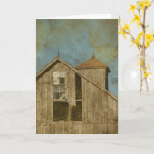 Grunge Barn Kaart (Gele Bloem)