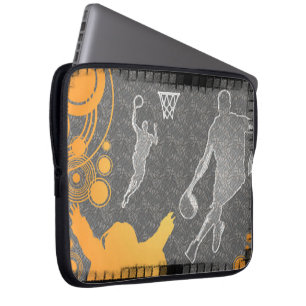Grunge Basketball-spelers en ventilator Laptop Sleeve