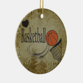 Grunge Basketball Sport Keramisch Ornament (Rechts)