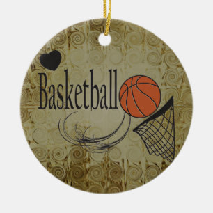 Grunge Basketball Sport Keramisch Ornament