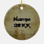 Grunge Basketball Sport Keramisch Ornament (Achterkant)