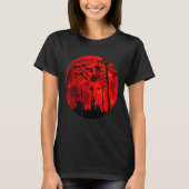 Grunge Bats Flying Gothic Blood Red Moon T-shirt (Voorkant)