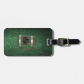 Grunge beer mok Ierse geluksshamrock gepersonalise Bagagelabel (Voorkant horizontaal)