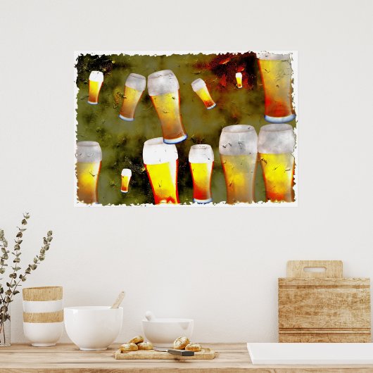 Grunge Beer Poster (Keuken)