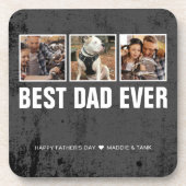 Grunge Best Pap Ever Vaderdag Photos Bier Onderzetter (Voorkant)