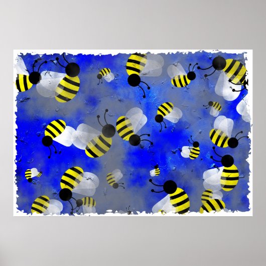 Grunge bijen poster (Voorkant)