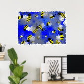 Grunge bijen poster (Thuiskantoor)