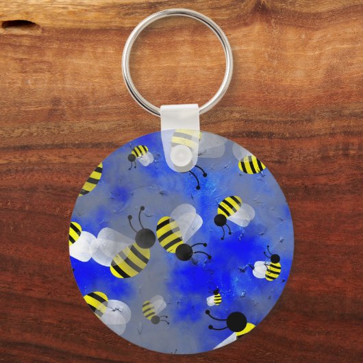Grunge bijen sleutelhanger (Voorkant)