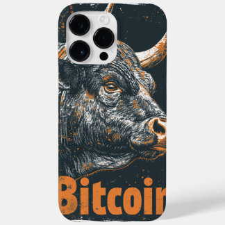 Grunge Bitcoin Bull Blockchain design Case-Mate iPhone 14 Pro Max Hoesje