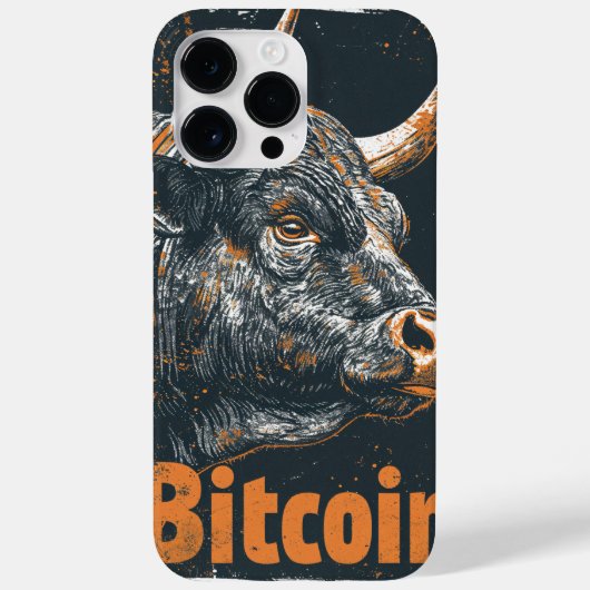 Grunge Bitcoin Bull Blockchain design Case-Mate iPhone Case (Achterkant)