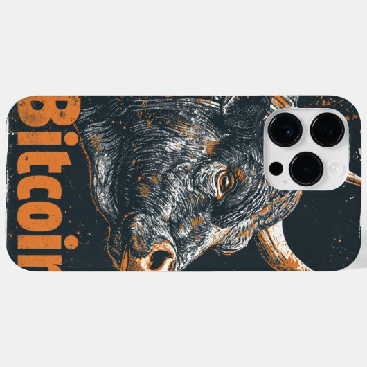 Grunge Bitcoin Bull Blockchain design Case-Mate iPhone Case (Achterkant (horizontaal))