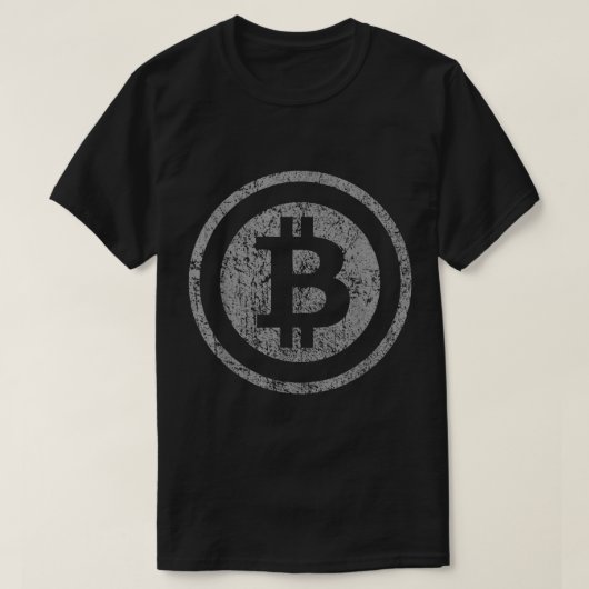 Grunge Bitcoin Crypto Symbool Ontwerp T-shirt (Design voorkant)