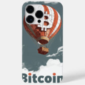 Grunge Bitcoin hot air balloon Blockchain design Case-Mate iPhone Case (Achterkant)