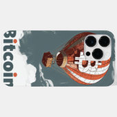 Grunge Bitcoin hot air balloon Blockchain design Case-Mate iPhone Case (Achterkant (horizontaal))