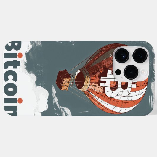 Grunge Bitcoin hot air balloon Blockchain design Case-Mate iPhone Case (Achterkant (horizontaal))