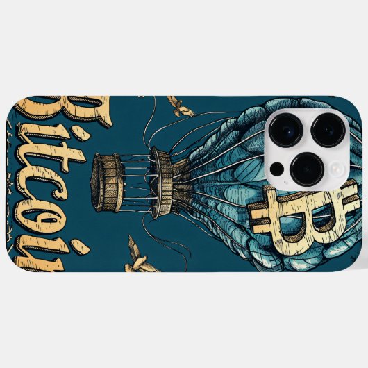 Grunge Bitcoin hot air balloon Blockchain design Case-Mate iPhone Case (Achterkant (horizontaal))